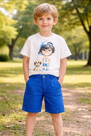 تیشرت و شلوارک طرح پسر